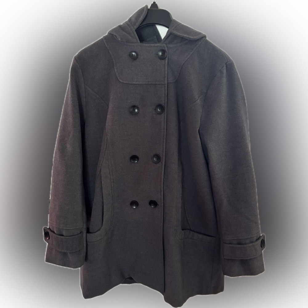 Women's Charcoal  Double-Breasted Coat